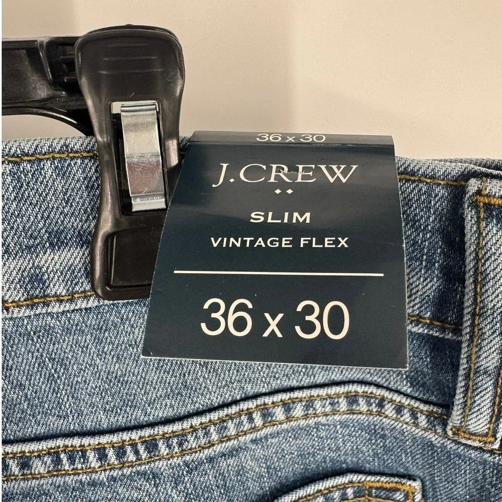 J Crew Mens Slim Vintage Flex Jeans Medium Wash Size 36x30‎